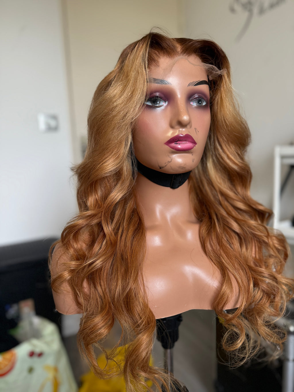 Virgin Hair Wig HD Glueless Dark Root Ombre Deep Curly Wig