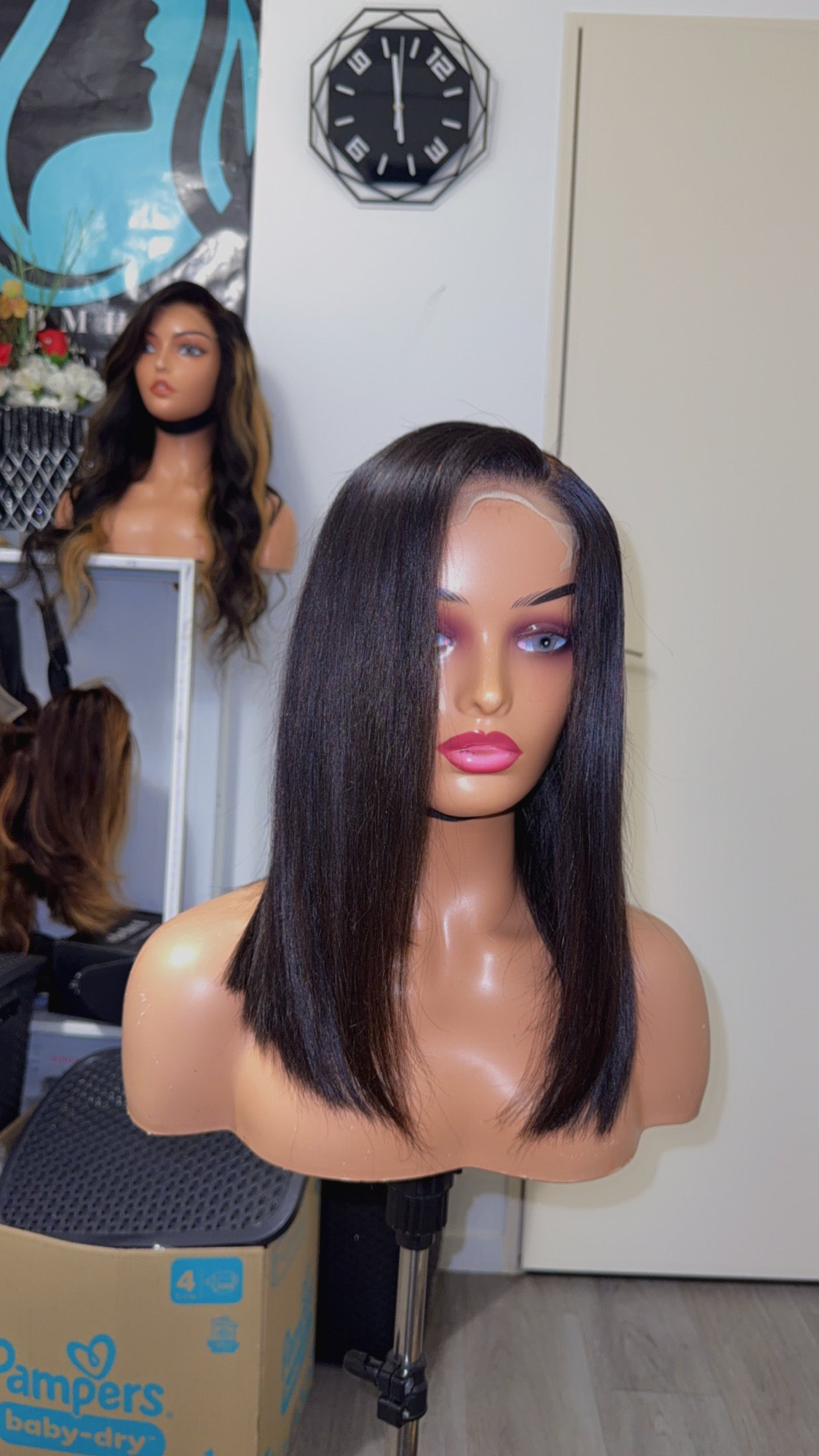 Virgin Hair Wig HD Glueless Straight Long Bob HD Lace Wig
